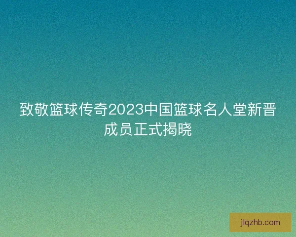 致敬篮球传奇2023中国篮球名人堂新晋成员正式揭晓 致敬篮球传奇2023中国篮球名人堂新晋成员正式揭晓